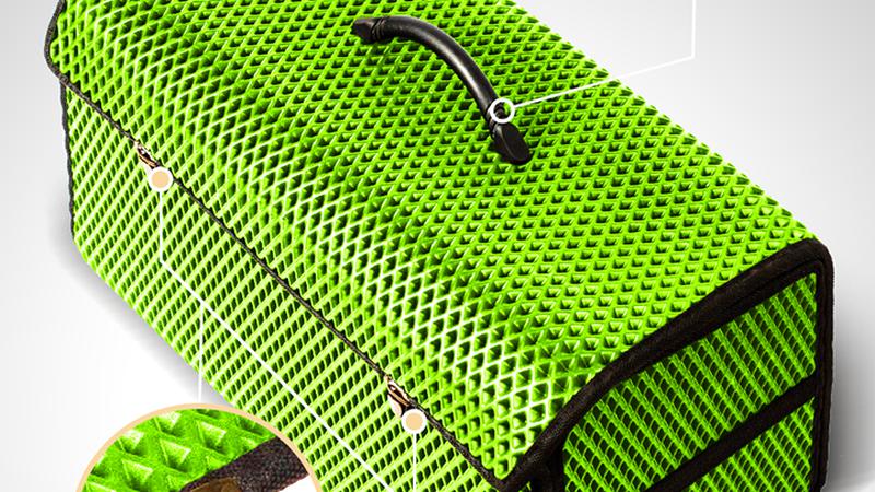 Сумка-органайзер в багажник автомобиля EVA (размер L - 60x30x30см) Зеленый