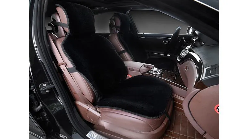 Накидки из искусственного меха на сиденья автомобиля короткий ворс (Лайт) (комплект из 2 шт)